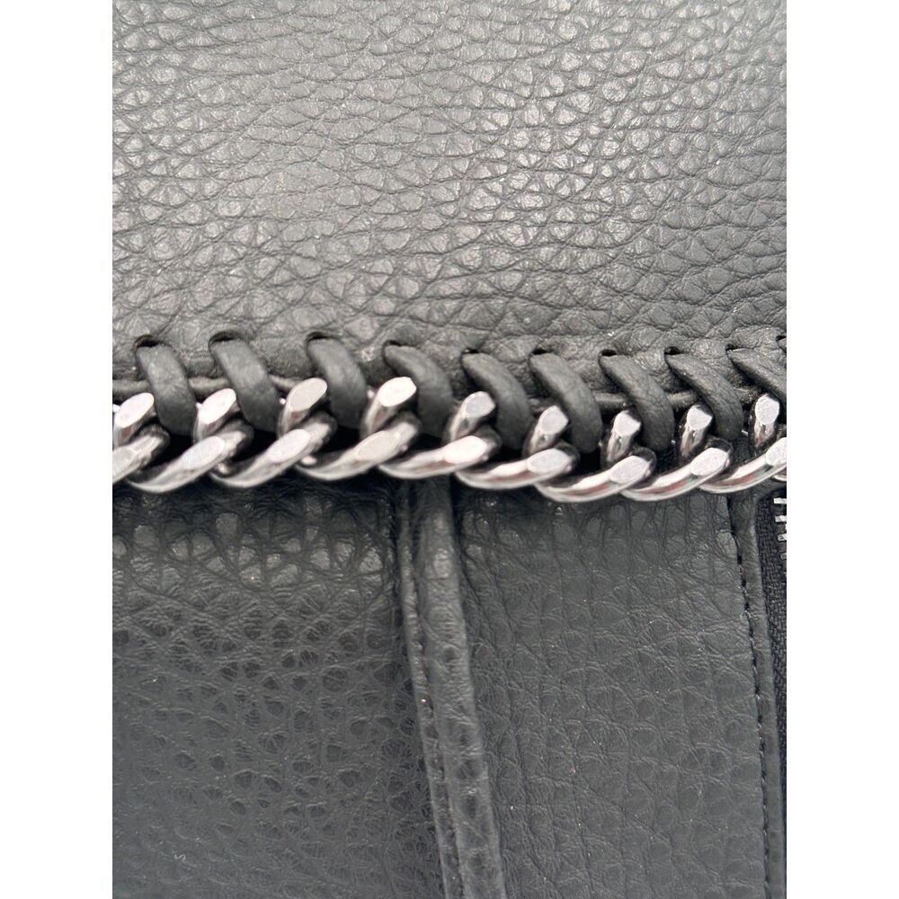 Expressions NYC Black Vegan Leather Backpack w/ Gunmetal Chain Detail NWOT - Picture 12 of 12